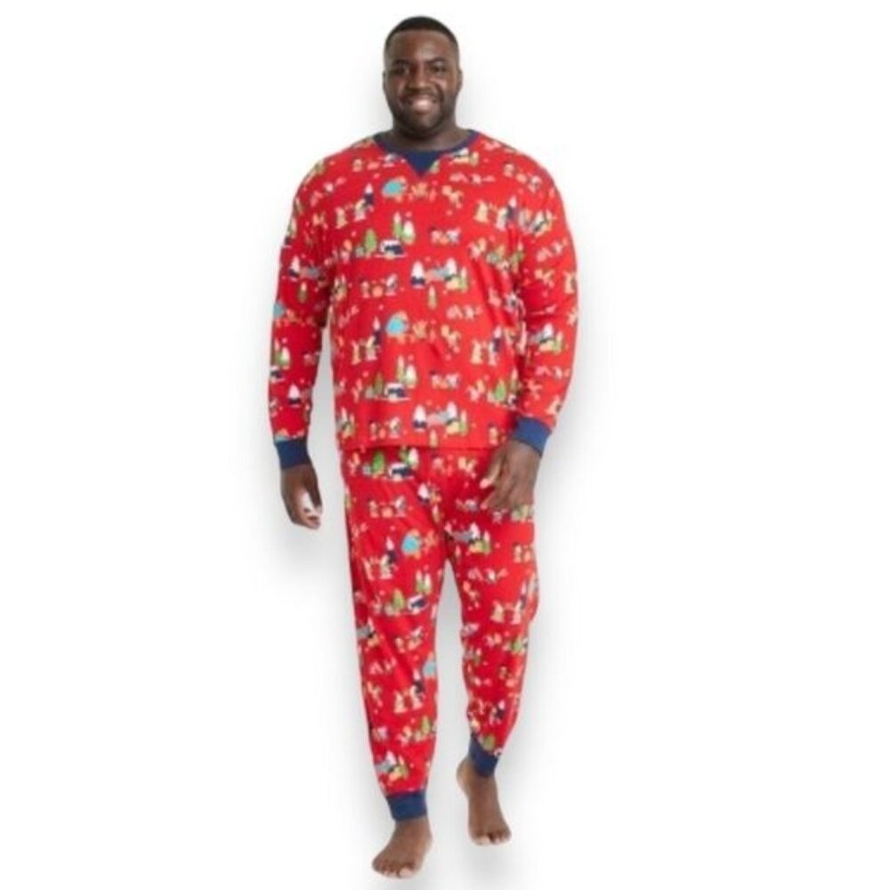 Wondershop Men's Red Holiday Gnomes Matching Family Pajama Set Red 5XL NWT